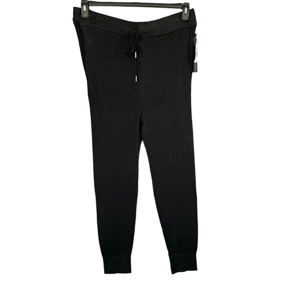 Black Tape SZ X Sweater Joggers Pants Pockets Stretch Ribbed Charcoal Gray New - Picture 1 of 5